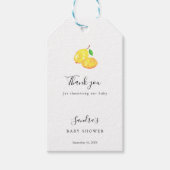 Lemon Baby shower Elegant Dank u wel Cadeaulabel (Voorkant)