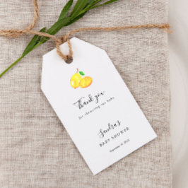 Lemon Baby shower Elegant Dank u wel Cadeaulabel