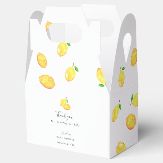 Lemon Baby shower Elegant Dank u wel Citrus Bedankdoosjes (Geopend)