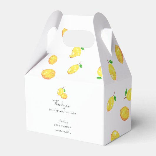 Lemon Baby shower Elegant Dank u wel Citrus Bedankdoosjes (Voorkant Zijde)