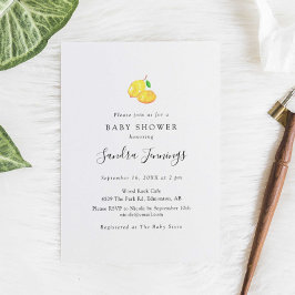 Lemon Baby shower Elegant minimalistisch eenvoudig Kaart