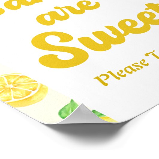 Lemon Baby shower Favor Poster (Hoek)