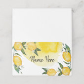 Lemon Baby shower Guest Place Card Plaatskaartje (Buitenkant ongevouwen)