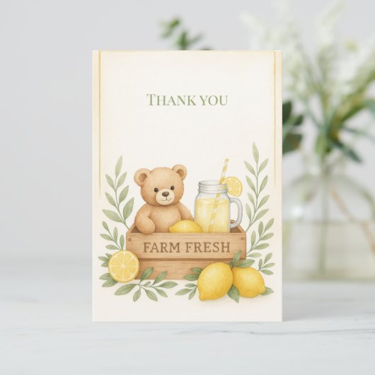 Lemon Baby shower - Hartelijk dank Bedankkaart (Staand voorkant)
