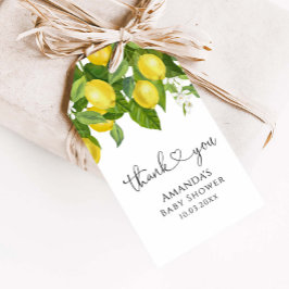 Lemon Baby shower Hartelijk dank Cadeaulabel