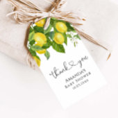 Lemon Baby shower Hartelijk dank Cadeaulabel