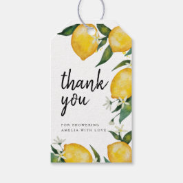 Lemon Baby shower Hartelijk dank Cadeaulabel