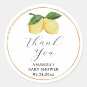 Lemon Baby shower Hartelijk dank Ronde Sticker (Voorkant)