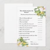 Lemon Baby shower Hoe goed ken je de mama Kaart (Voorkant / Achterkant)