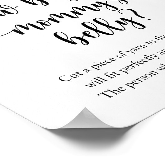 Lemon Baby shower Hoe groot is het buikspel van ma Poster (Hoek)