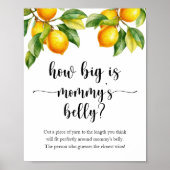 Lemon Baby shower Hoe groot is het buikspel van ma Poster (Voorkant)