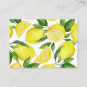 Lemon Baby shower Hoe groot is mama's buik Informatiekaartje (Achterkant)