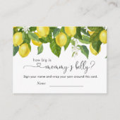 Lemon Baby shower Hoe groot is mama's buik Informatiekaartje (Voorkant)