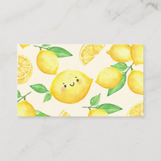 Lemon Baby shower Hoe groot mama buikspel Informatiekaartje (Achterkant)