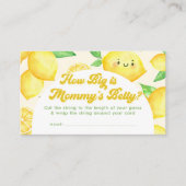Lemon Baby shower Hoe groot mama buikspel Informatiekaartje (Voorkant)