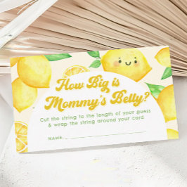 Lemon Baby shower Hoe groot mama buikspel Informatiekaartje