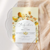 Lemon baby shower invitation. Elegant citrus baby Kaart