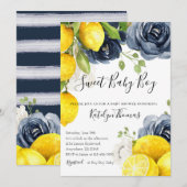 Lemon Baby shower Invitation for Baby Boy Kaart (Voorkant / Achterkant)