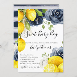 Lemon Baby shower Invitation for Baby Boy Kaart