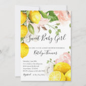 Lemon Baby shower Invitation for Baby Girl Kaart (Voorkant)