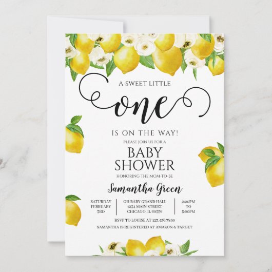 Lemon Baby shower Kaart (Voorkant)