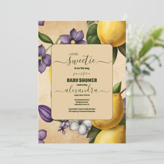 Lemon Baby shower Kaart (Staand voorkant)