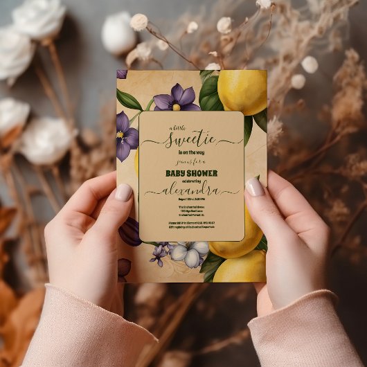 Lemon Baby shower Kaart