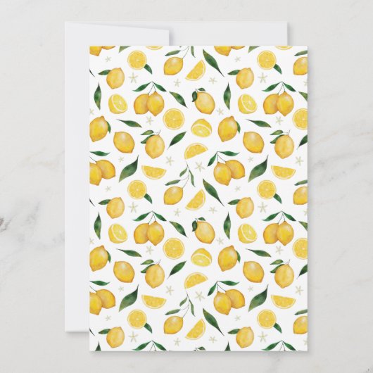 Lemon Baby shower Kaart (Achterkant)