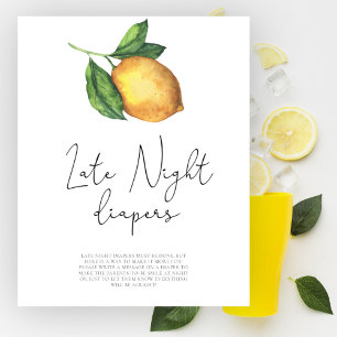 Lemon baby shower Late nacht luiers spel Poster