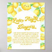 Lemon Baby shower Late Night Luiers Party Game Poster (Voorkant)