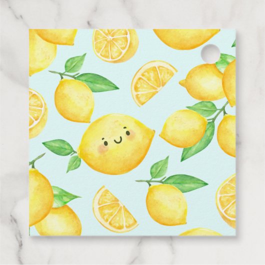 Lemon Baby shower Mama's Main Squeeze Bedankjes Labels (Achterkant)