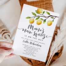 Lemon Baby shower Mama's Main Squeeze Uitnodiging