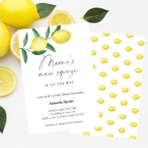 Lemon Baby shower Mama's Main Squeeze Uitnodiging