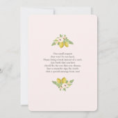 Lemon Baby shower meisje Kaart (Achterkant)