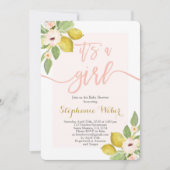 Lemon Baby shower meisje Kaart (Voorkant)