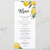Lemon Baby shower Menu Kaart (Voorkant)