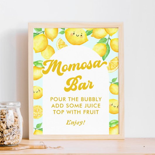 Lemon Baby shower Momosa Bar Poster