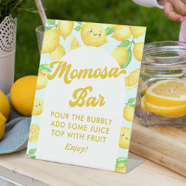 Lemon Baby shower Momosa Bar Reclamebord Met Voetstuk