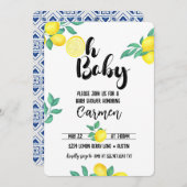 Lemon Baby shower Oh Baby Invitation Kaart (Voorkant / Achterkant)
