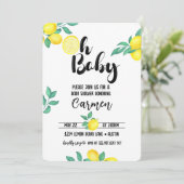 Lemon Baby shower Oh Baby Invitation Kaart (Staand voorkant)