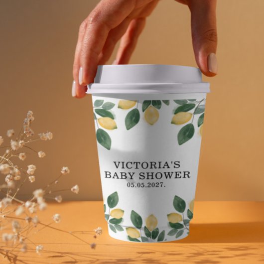 Lemon Baby shower Papieren Bekers