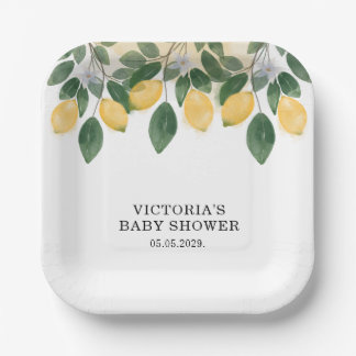 Lemon Baby Shower Papieren Bordje