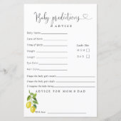 Lemon Baby shower Predications Advice (Voorkant)