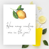 Lemon baby shower Raad hoeveel snoepjes Poster