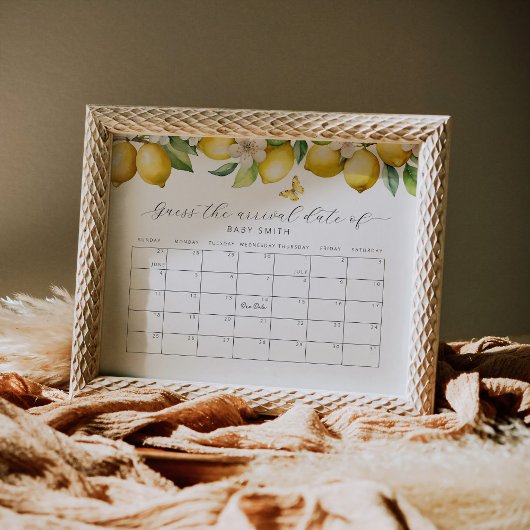 Lemon Baby shower raadt het tijdschema voor de ver Poster