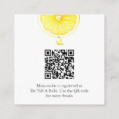 Lemon Baby shower Registry Enclosure Kaart (Achterkant)