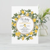 Lemon Baby shower Summer Citrus Sunshine Lemonade Kaart (Staand voorkant)