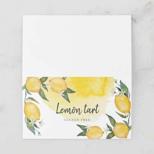 Lemon Baby shower Tent Plaatskaartje (Buitenkant ongevouwen)