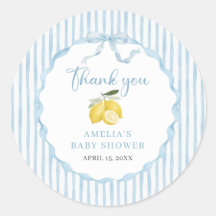 Lemon Baby Shower Thank you