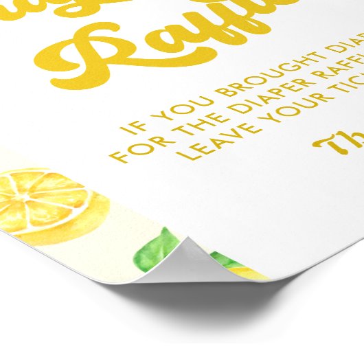 Lemon Baby shower thema Luier Raffle Poster (Hoek)